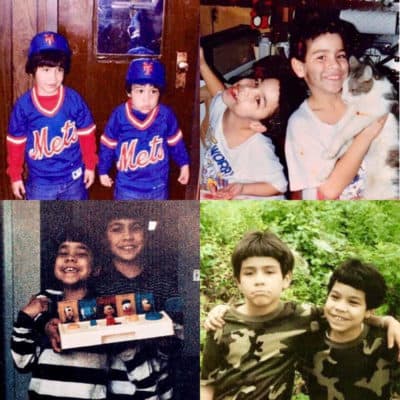 A collage of photos of Michael and David Ortiz as kids. (Courtesy Michael Ortiz)