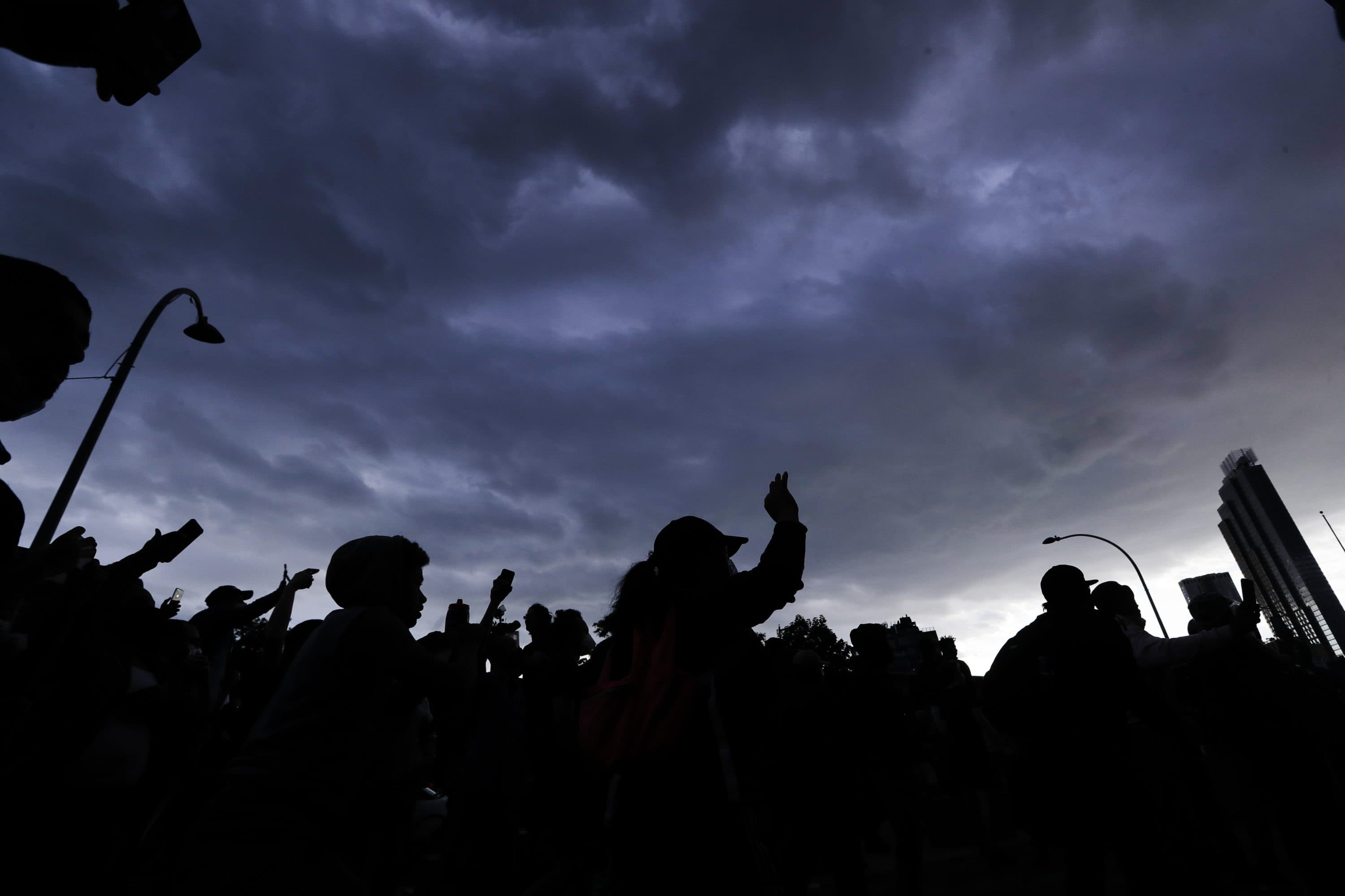 Protesters march during a solidarity rally for George Floyd, Monday, June 1, 2020, in the Brooklyn borough of New York. (Frank Franklin II/AP)