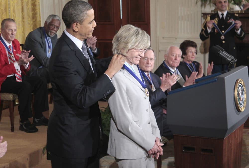 In this Feb. 15, 2011 file photo, President Barack Obama presents a Medal of Freedom to Jean Kennedy Smith during a ceremony in the East Room of the White House in Washington. (Pablo Martinez Monsivais/AP)