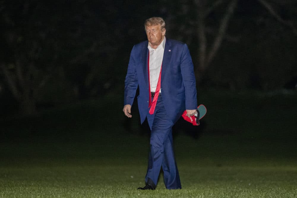 President Donald Trump walks on the South Lawn of the White House in Washington, early Sunday, June 21, 2020, after stepping off Marine One as he returns from a campaign rally in Tulsa, Okla. (Patrick Semansky/AP)