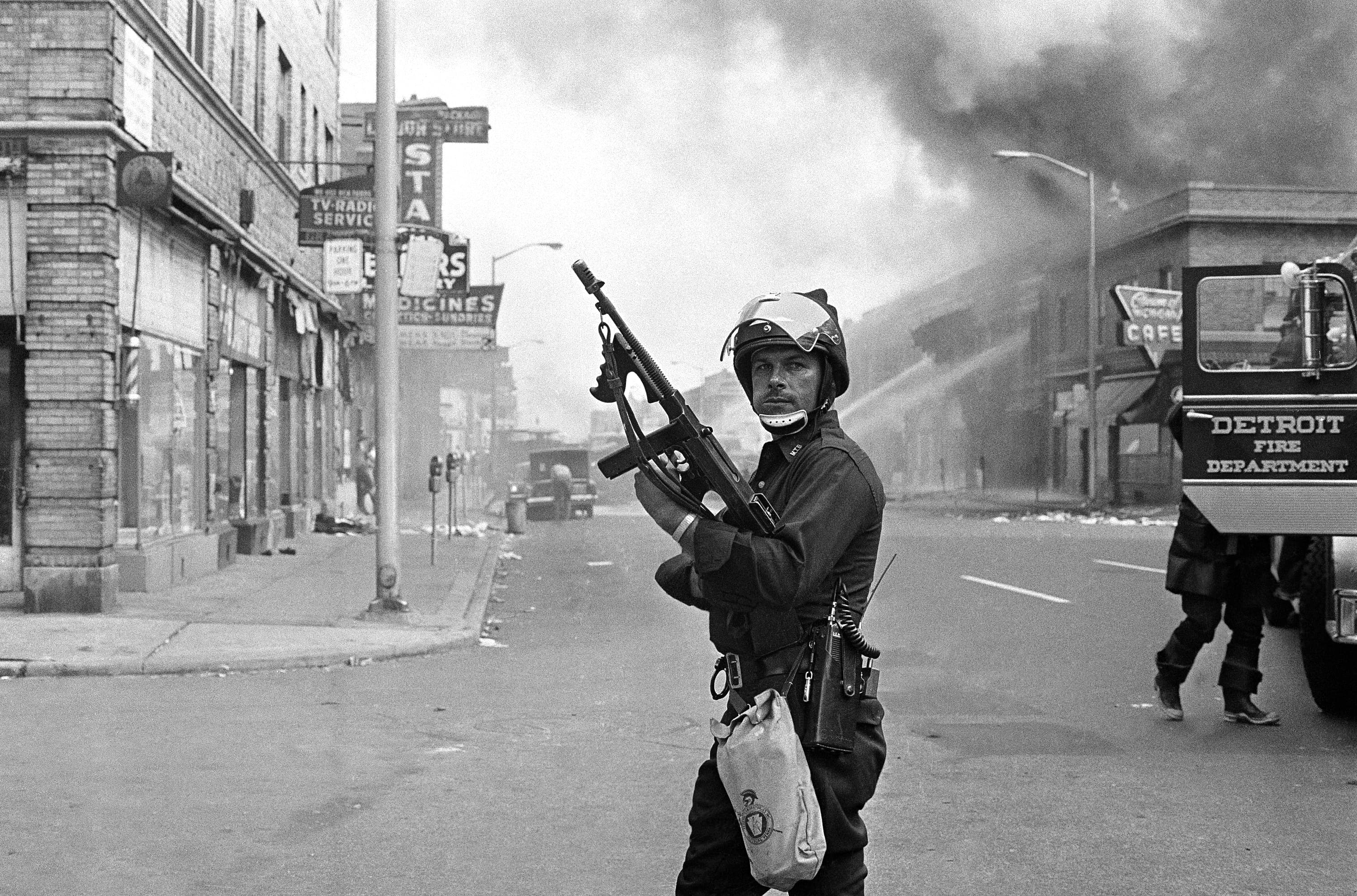One of the worst racial disturbances in American history erupted in Detroit, Michigan, on July 23, 1967. More than a score of persons were killed in the rioting. (AP Photo)