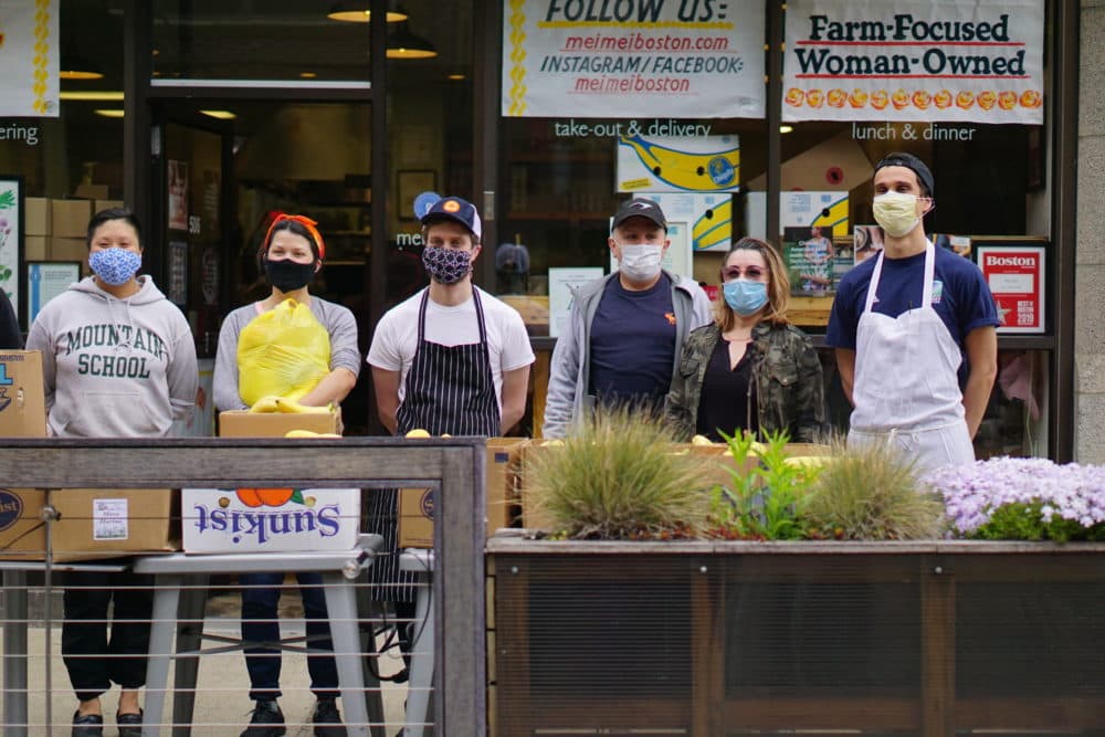 Chef Irene Li and her staff stand outside of her restaurant Mei Mei in Boston. (Courtesy)