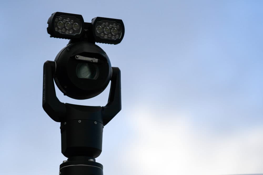 A close-up of a police facial recognition camera in use at the Cardiff City Stadium in Cardiff, Wales. (Matthew Horwood/Getty Images)