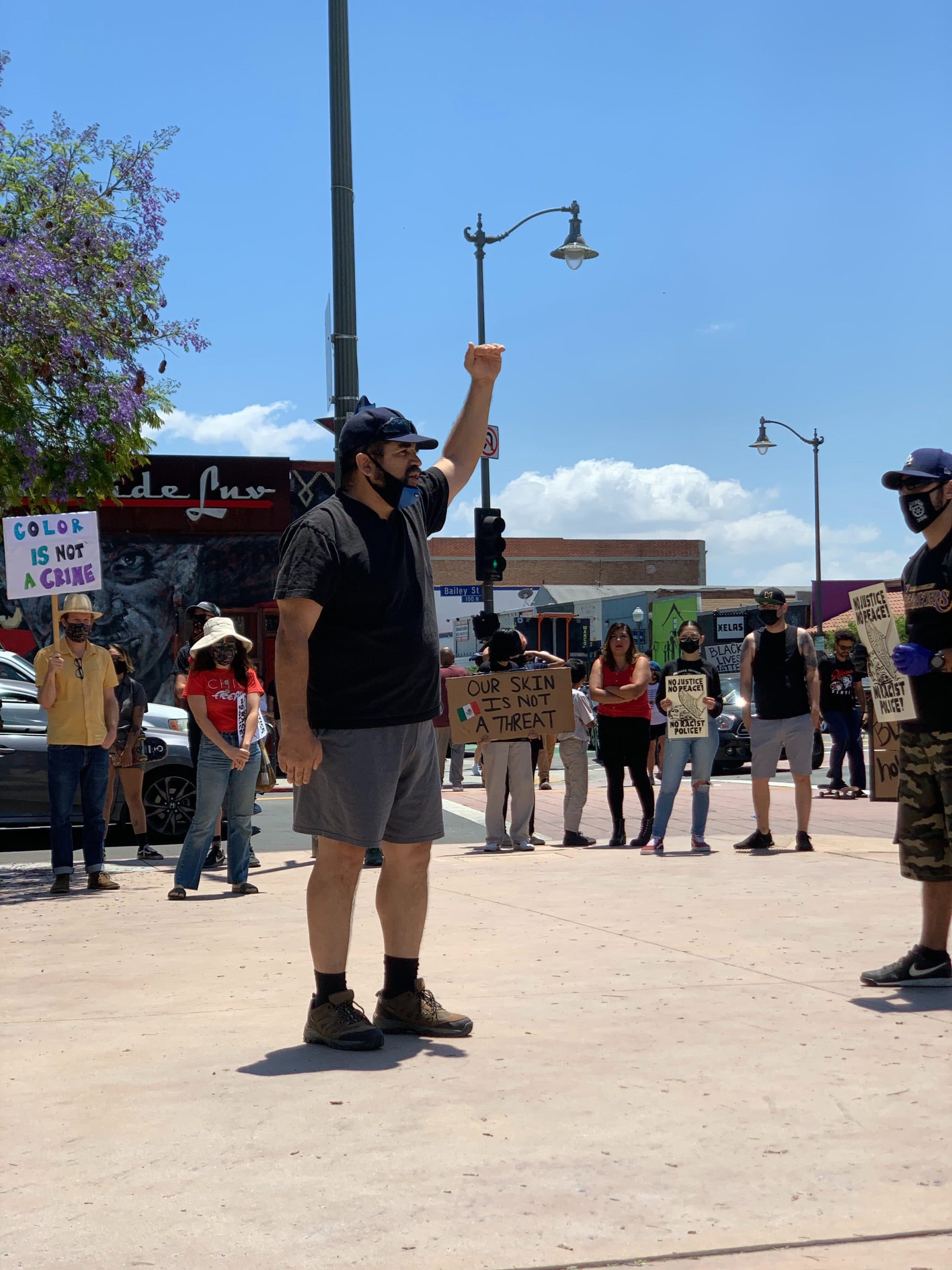 Marcos Alvarez grew up in Boyle Heights, a historic Latino neighborhood in East LA that is in the midst of gentrification. (Cristina Kim, Here &amp; Now)