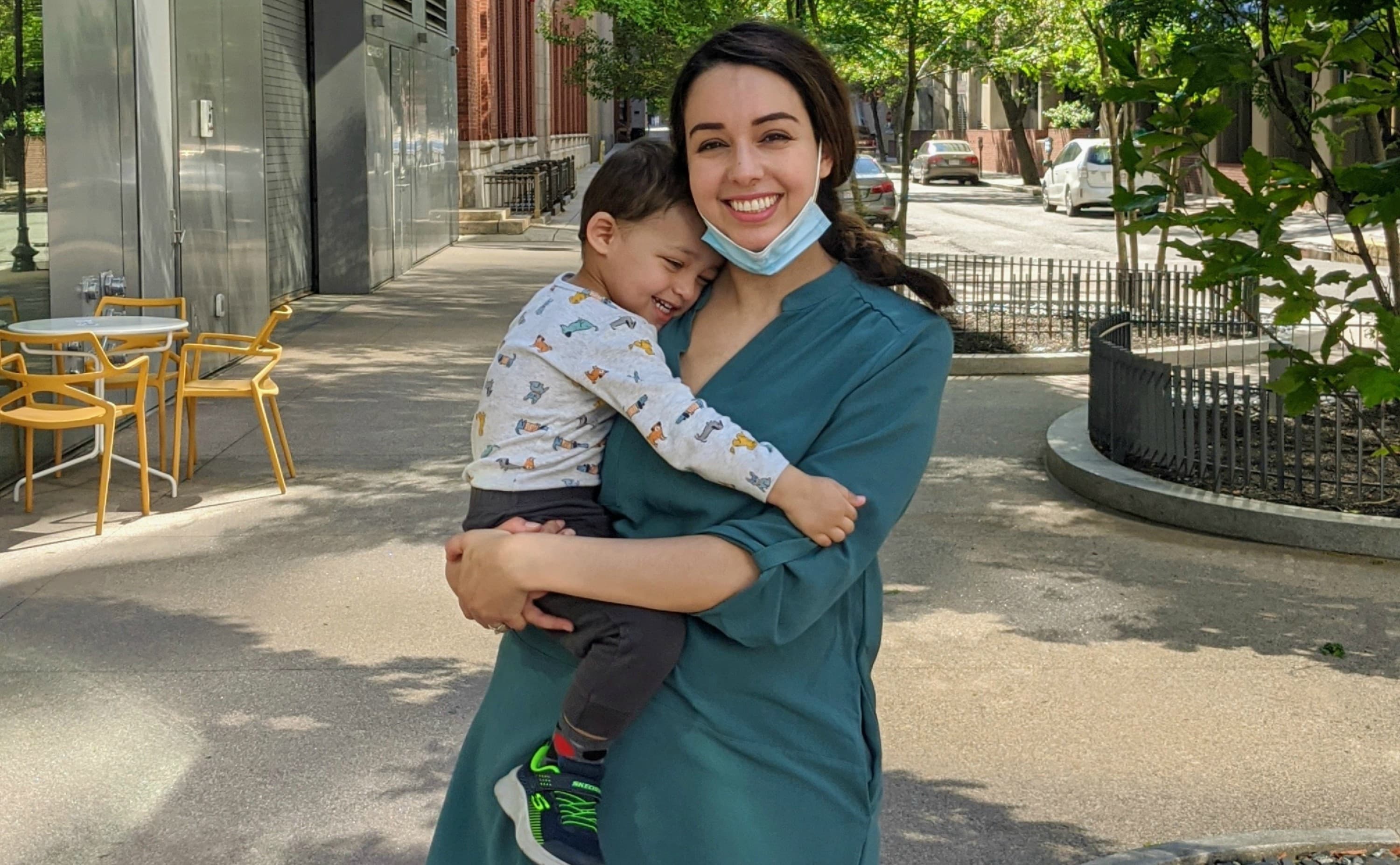 The author holds her son. (Courtesy)