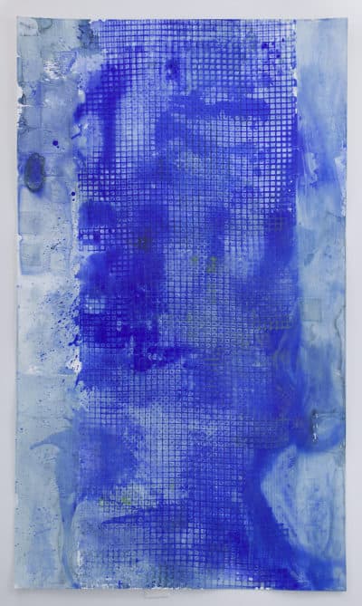 Ellen Hackl Fagan, &quot;Seeking the Sound of Cobalt Blue_Fence,&quot; 2016. (Courtesy Five Points Gallery) 