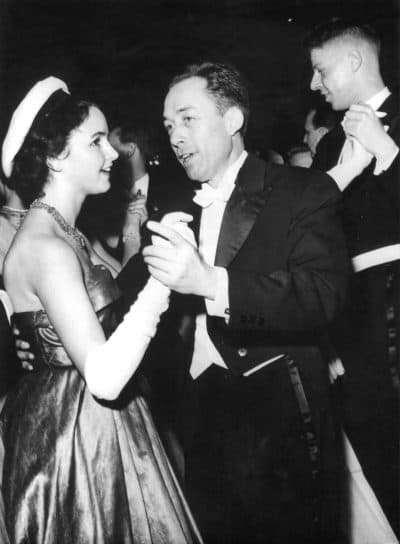 Albert Camus, winner of the 1957 Nobel Prize for Literature, takes a spin with Torun Moberg during the ball in the Stockholm town hall, Sweden following the Nobel ceremony. (AP Photo/Reportagebild)