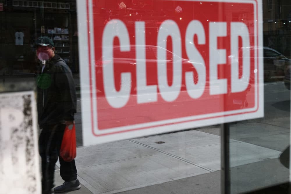 A store in New York City stands closed as the coronavirus pandemic continues in the U.S. (Spencer Platt/Getty Images)