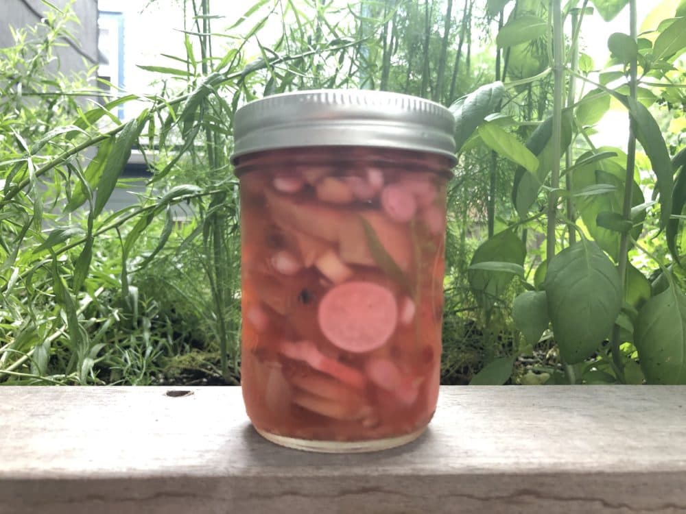 A batch of Andrea's pickled veggies.
