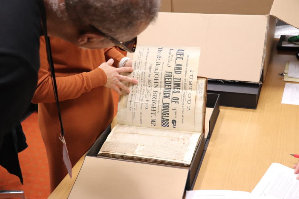 A look inside the collection of Frederick Douglass artifacts at the Yale Beinecke Library. (Courtesy of Yale Beinecke Library)