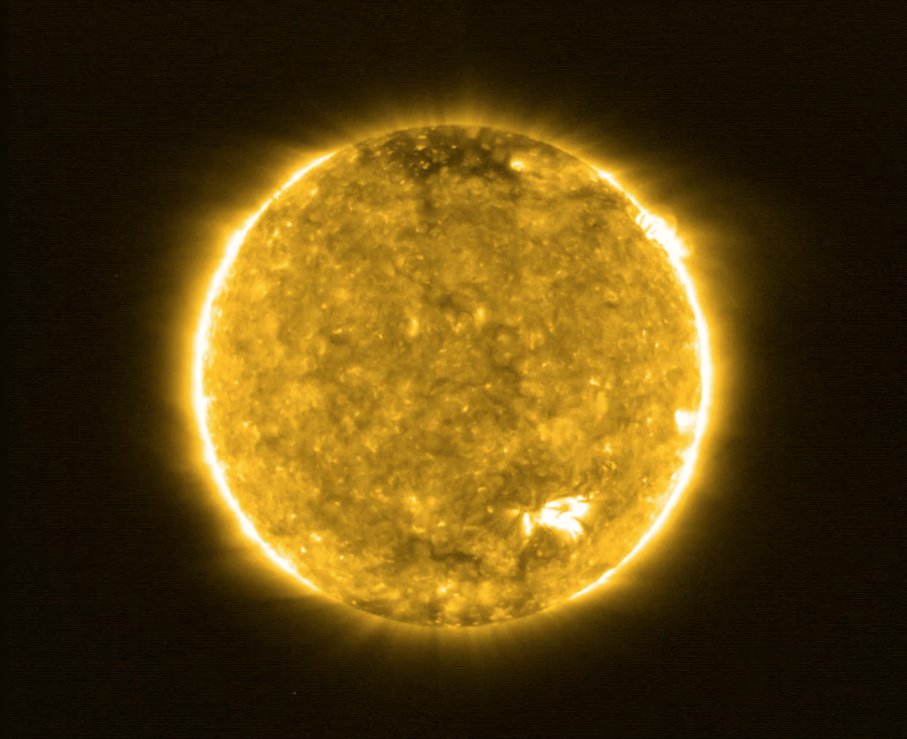 Solar Orbiter's first view of the sun. (European Space Agency)