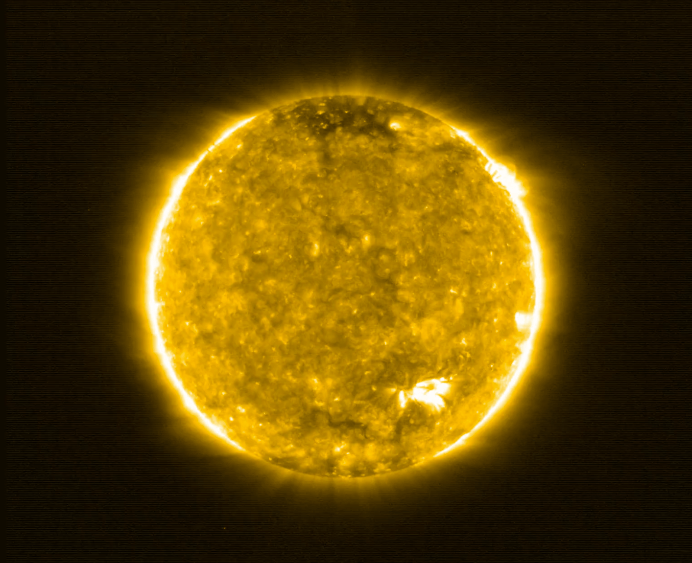 Solar Orbiter's first view of the sun. (European Space Agency)
