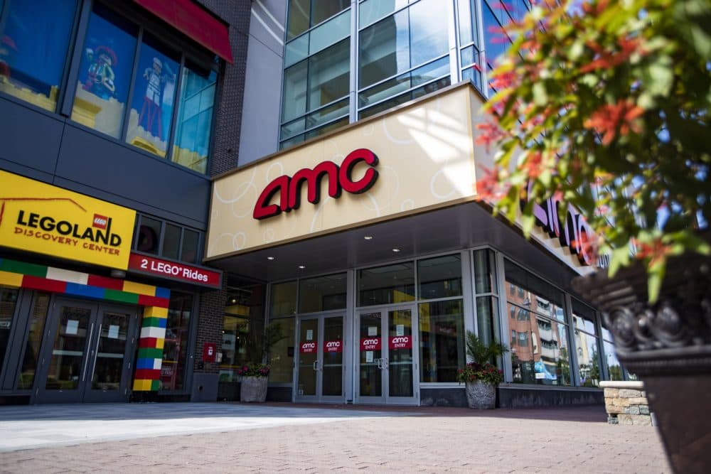 The AMC cinema at Assembly Square remains closed since the city of Somerville has not adopted the phase three opening protocols of the state. (Jesse Costa/WBUR)