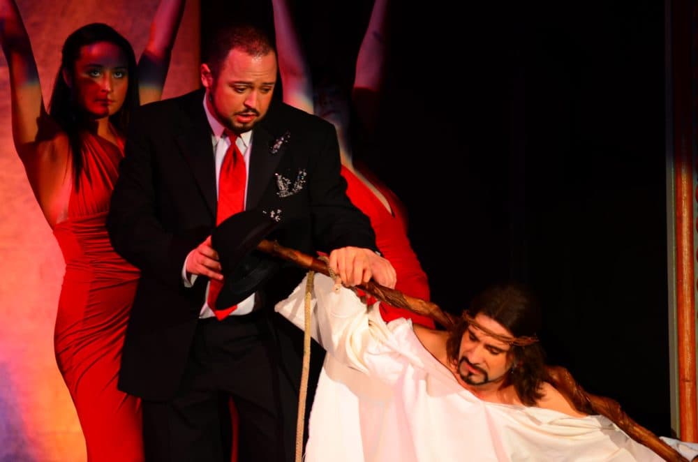 Richard Bento, center, played the role of Judas in a 2011 production of &quot;Jesus Christ Superstar&quot; at the Footlights Repertory Company in Swansea. (Courtesy Brian Rapoza/Footlights Repertory Company)