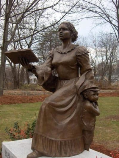 The Harriet E. Wilson statue in Milford. (Courtesy The Harriet Wilson Project via NHPR)