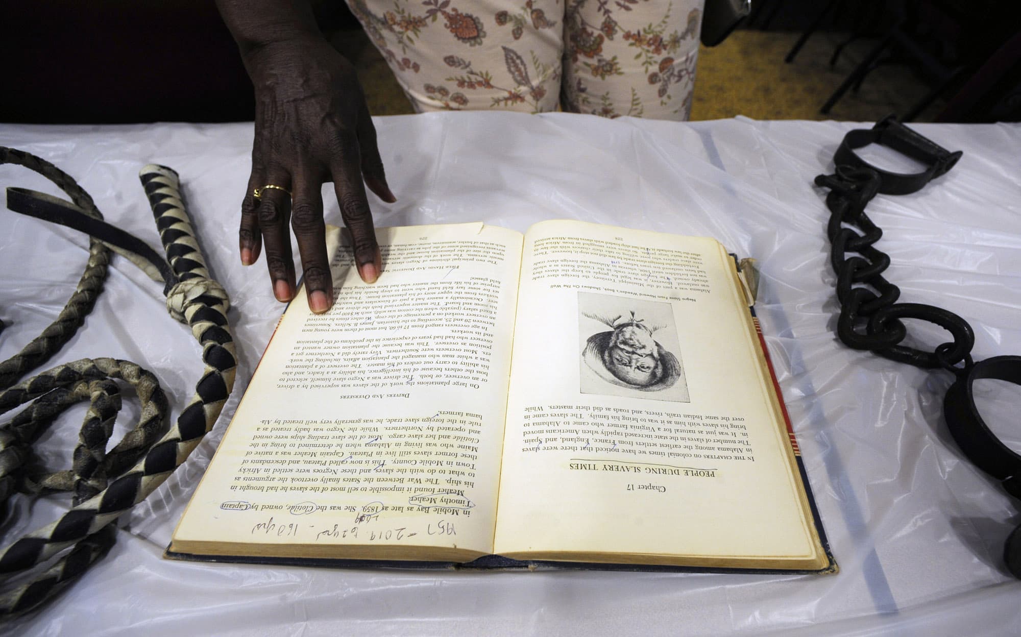 A display about enslavement in Mobile, Alabama. (Jay Reeves/AP)