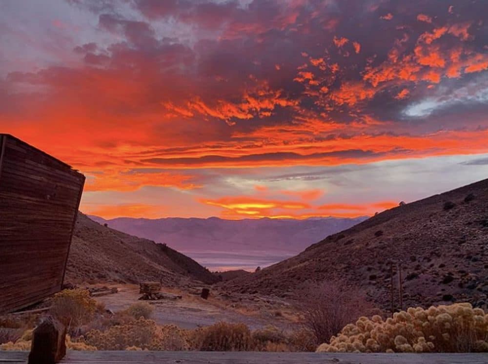 The sun sets over Cerro Gordo, CA. (Courtesy Brent Underwood) 