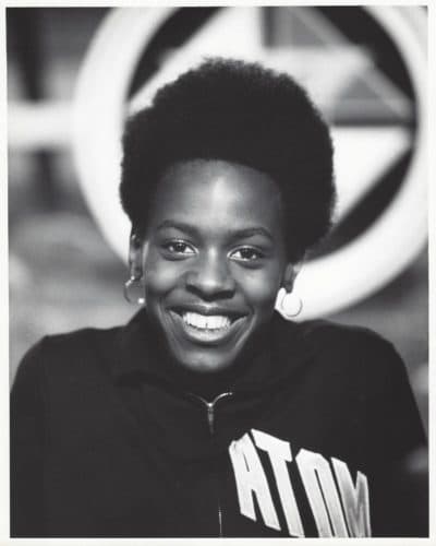 Cheryl Toussaint, 15, suiting her Atoms Track Club jacket. (Courtesy Colgate Women’s Games)