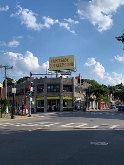 One of the billboards from Gabriel Sosa's series &quot;No es fácil/It ain’t easy.&quot; (Courtesy of the artist)