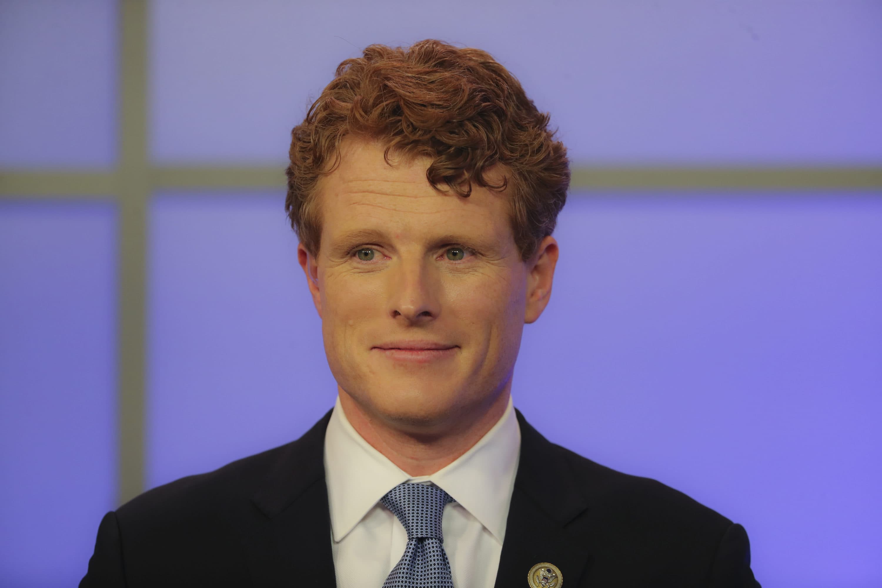 Rep. Joseph P. Kennedy III prepares to debate incumbent Sen. Edward J. Markey at the Western Mass News station in Springfield, MA on June 1, 2020. (Photo by Matthew J. Lee/The Boston Globe via Getty Images)