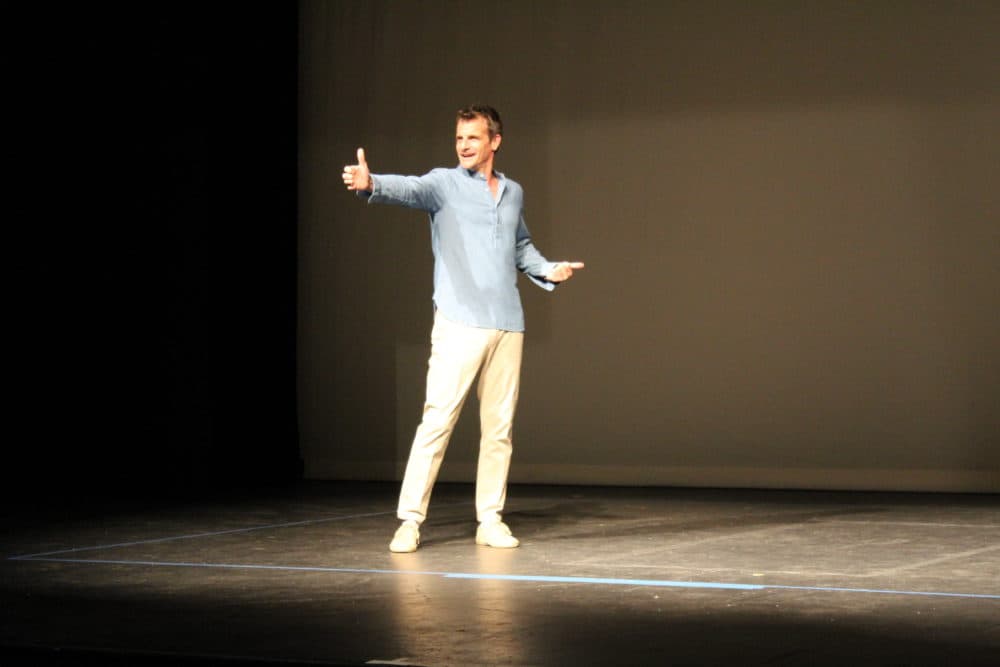 Mark H. Dold rehearsing for the one-man show &quot;Harry Clarke.&quot; (Courtesy Barrington Stage Company)