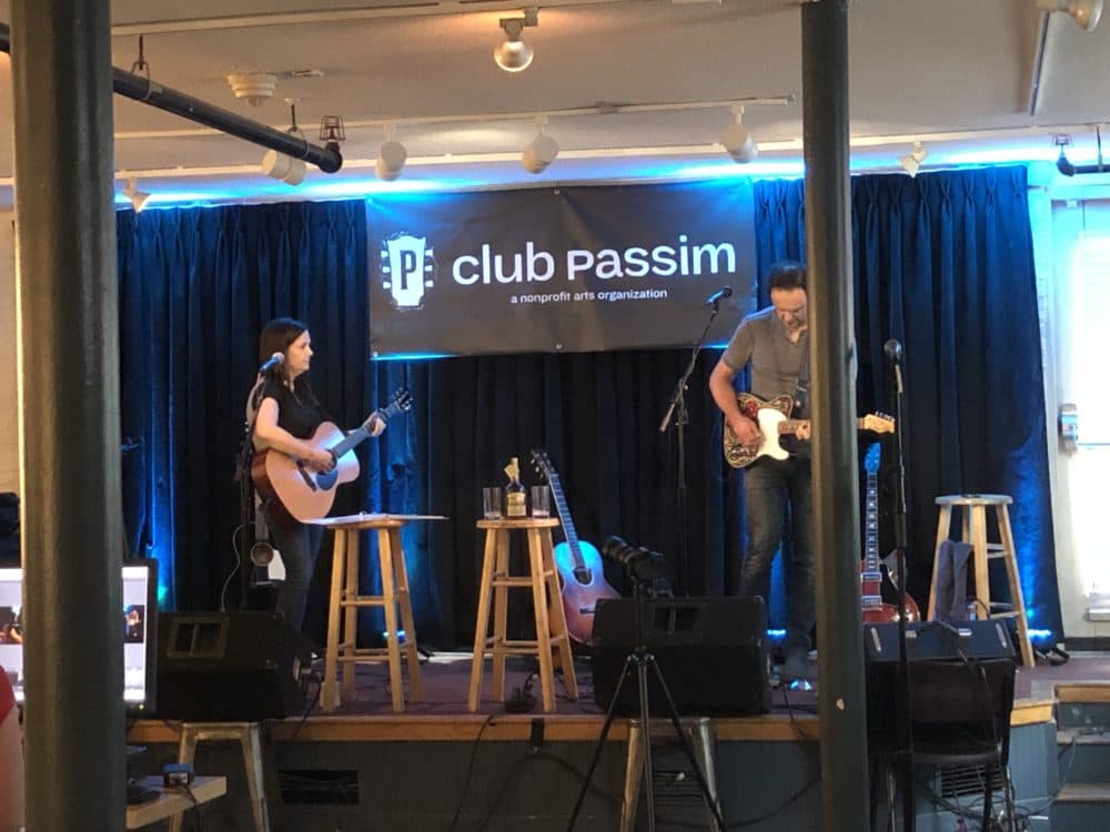 Lori McKenna and Matt Smith play for a livestream at Club Passim in July. (Courtesy Club Passim)