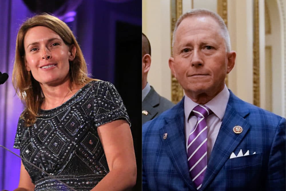 Left: Amy Kennedy in 2016. (Jemal Countess/Getty Images). Right: Rep. Jeff Van Drew in 2019. (J. Scott Applewhite/AP)