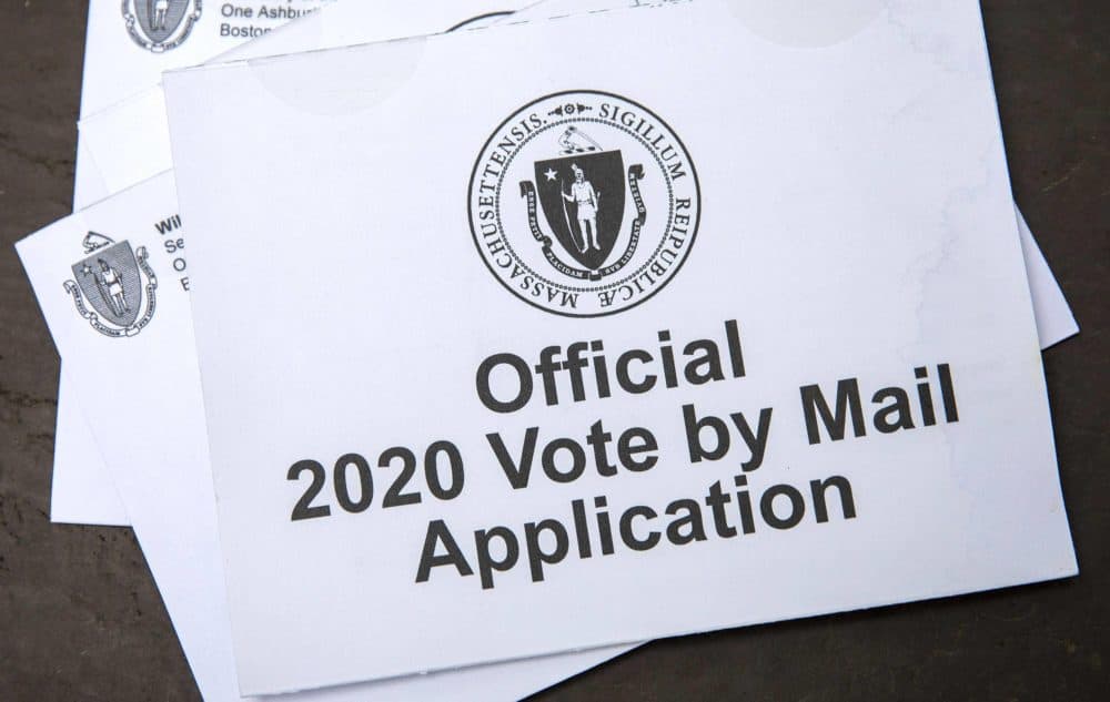 A Massachusetts official vote-by-mail application from the September primary. (Robin Lubbock/WBUR)