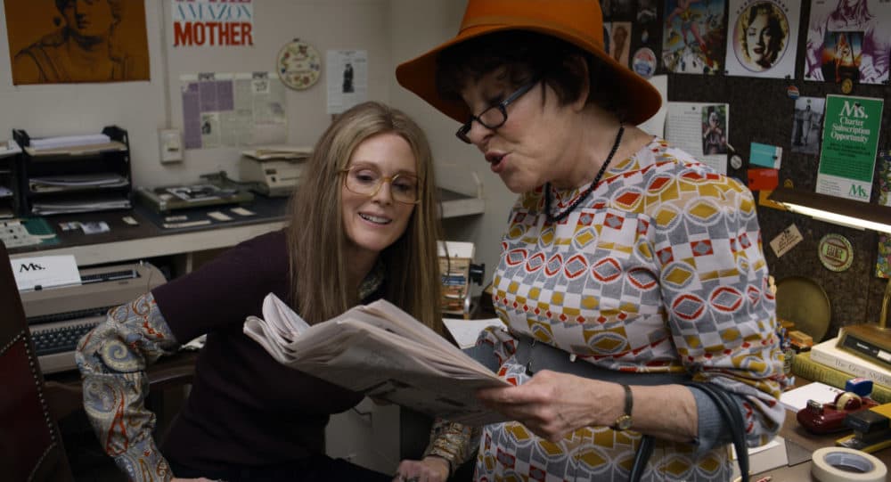 Julianne Moore as Gloria Steinem and Bette Midler as Bella Abzug in “The Glorias.” (Courtesy LD Entertainment and Roadside Attractions)
