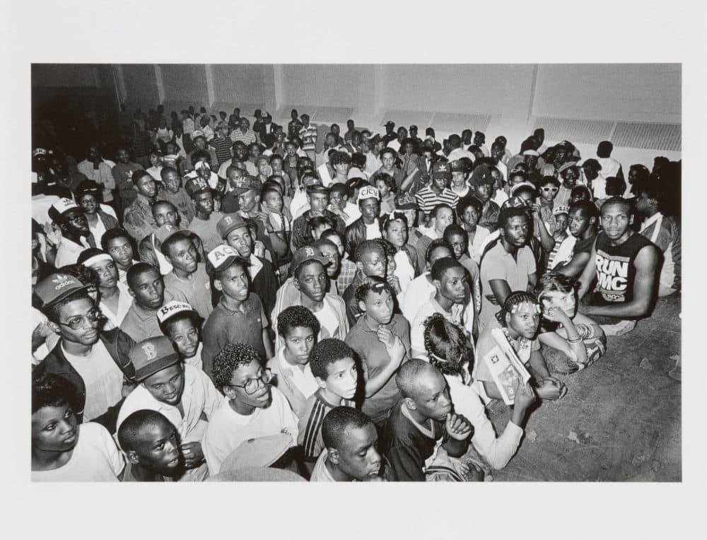 A crowd of concert goers -- many awed -- watch Rusti &quot;the Toejammer&quot; Pendleton in action. (Courtesy Sotheby's)