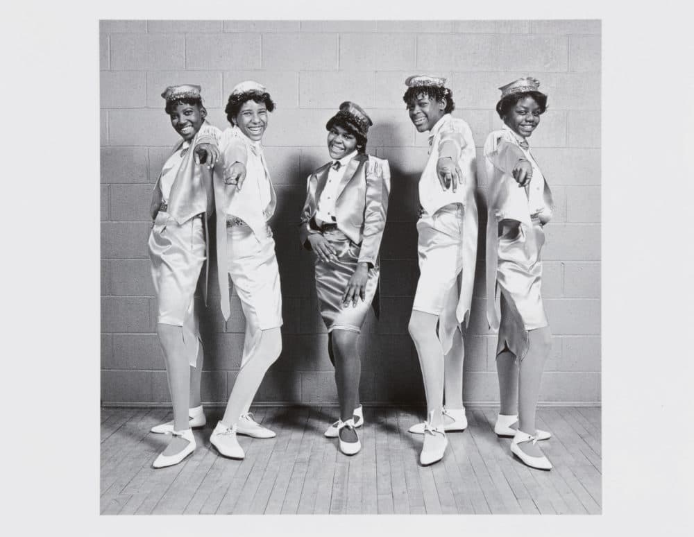 A group of performers poses at Maurice Starr's Hollywood Talent Night in 1986. (Courtesy Sotheby's)