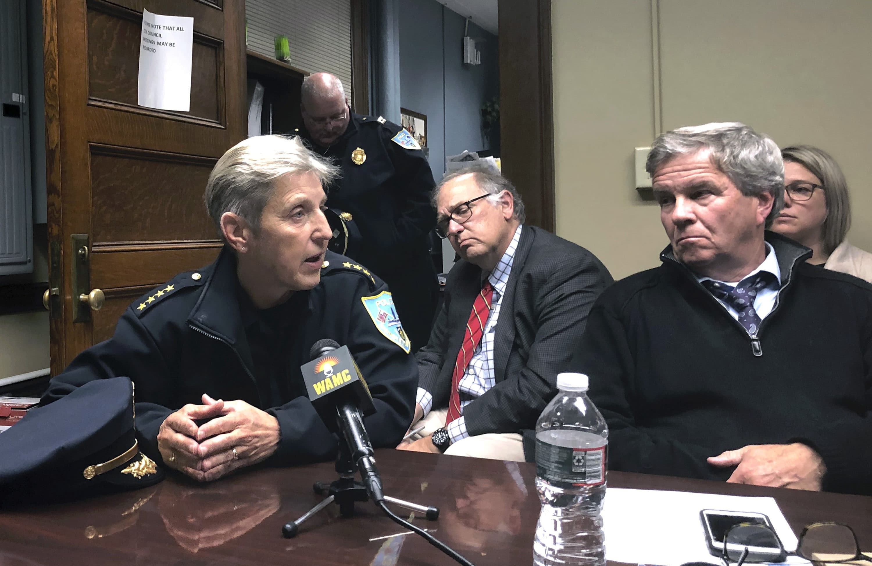 In this Thursday, Oct. 17, 2019 photo, Police Commissioner Cheryl Clapprood addresses city councilors during a meeting in Springfield, Mass. (Matt O'Brien/AP)
