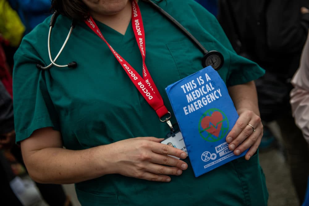 Doctors join Extinction Rebellion activists continue to demonstrate for the sixth day running in Trafalgar Square on Oct. 12, 2019 in London, England. (Chris J Ratcliffe/Getty Images)