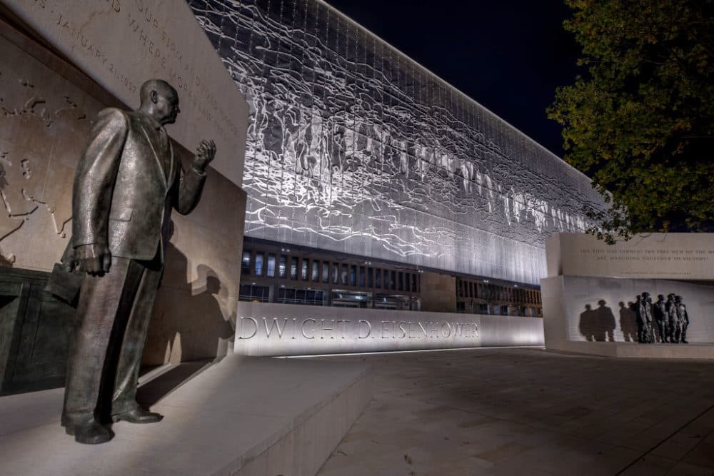 The new Dwight D. Eisenhower Memorial designed by architect Frank Gehry. (Evelyn Hockstein/For The Washington Post via Getty Images)