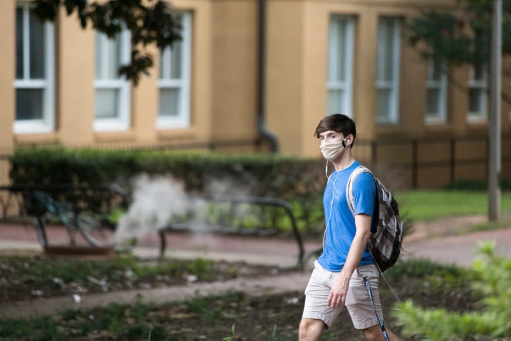 A student walks on campus at the University of South Carolina on September 3, 2020 in Columbia, South Carolina. (Sean Rayford/Getty Images)