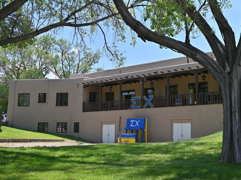 A general view shows the Sigma Chi fraternity house as students begin classes amid the coronavirus pandemic at the University of New Mexico on Aug. 17, 2020 in Albuquerque, New Mexico. (Sam Wasson/Getty Images)