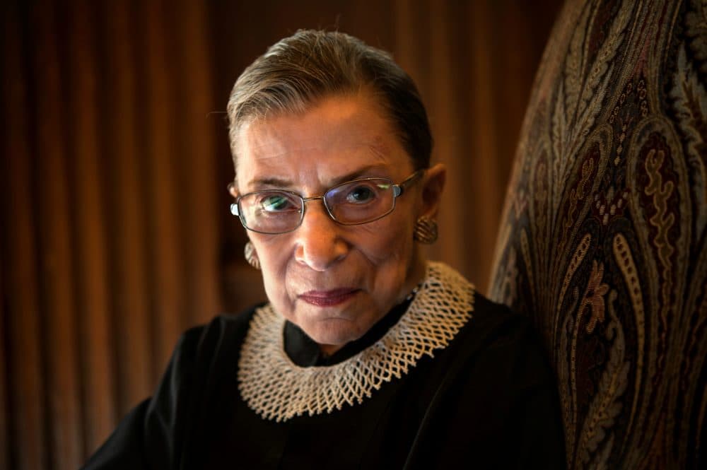 Supreme Court Justice Ruth Bader Ginsburg, celebrating her 20th anniversary on the bench, is photographed in the West conference room at the U.S. Supreme Court in Washington, D.C., on Friday, August 30, 2013. (Nikki Kahn/The Washington Post via Getty Images)