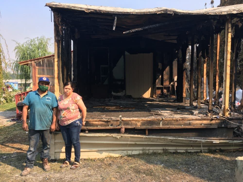 A home destroyed in the Cold Springs Fire in Washington. (Ashley Ahearn)