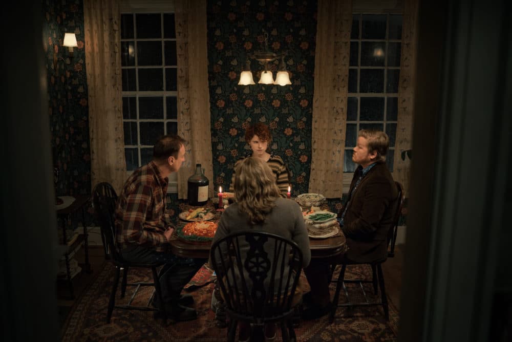 Clockwise from left: David Thewlis, Jessie Buckley, Jesse Plemons and Toni Collette in “I’m Thinking of Ending Things.” (Courtesy Mary Cybulski/NETFLIX)