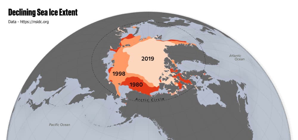Minimum extent of summer sea ice in the Arctic since 1980. (Courtesy: Woodwell Climate Research Center)
