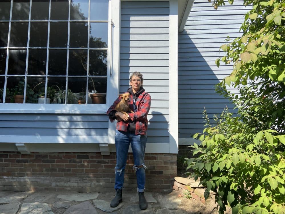 Asher Pandjiris at the Amherst home she bought sight unseen. (Courtesy Asher Pandjiris)