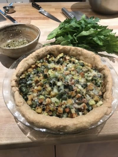 Cindy Chabot's take on her friend Kate's leek and potato pie. (Courtesy)