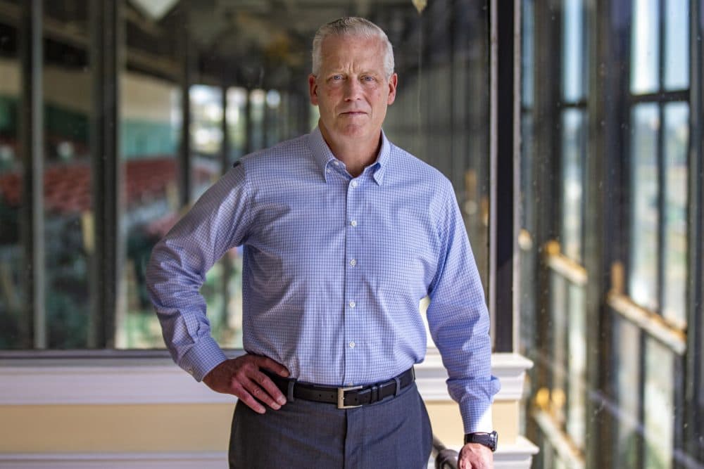 Tom O’Brien of the HYM Development Group at Suffolk Downs. (Jesse Costa/WBUR)