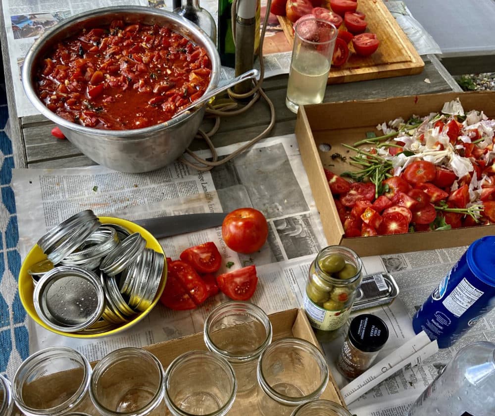 Roasted tomato sauce and puttanesca (Kathy Gunst/Here &amp; Now)
