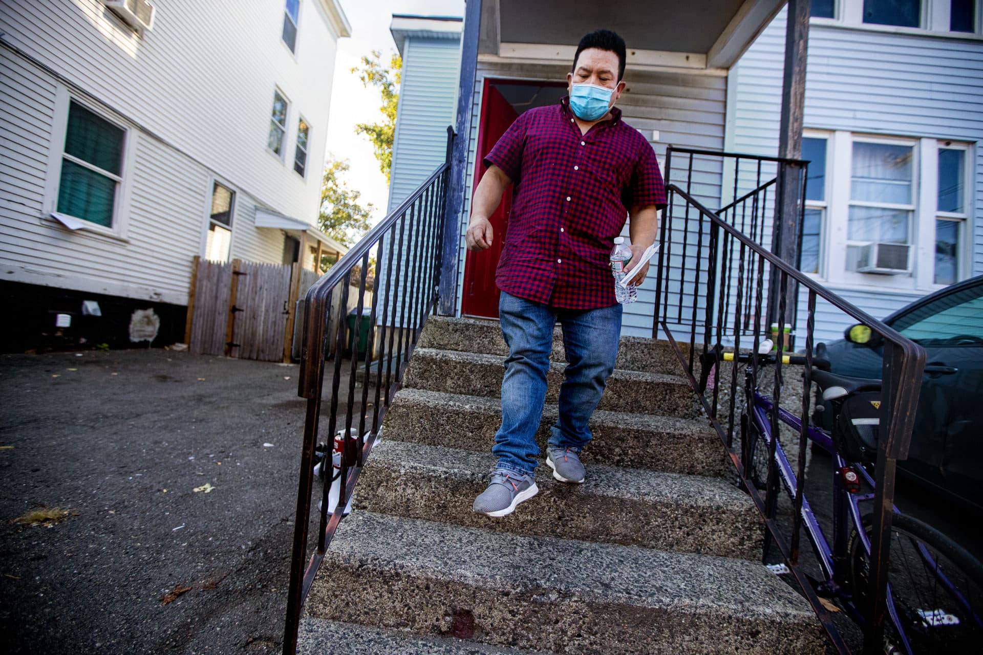 After Robelio Gonzalez stopped paying rent, he says his landlord threatened to call immigration. The landlord denies saying it. (Jesse Costa/WBUR)