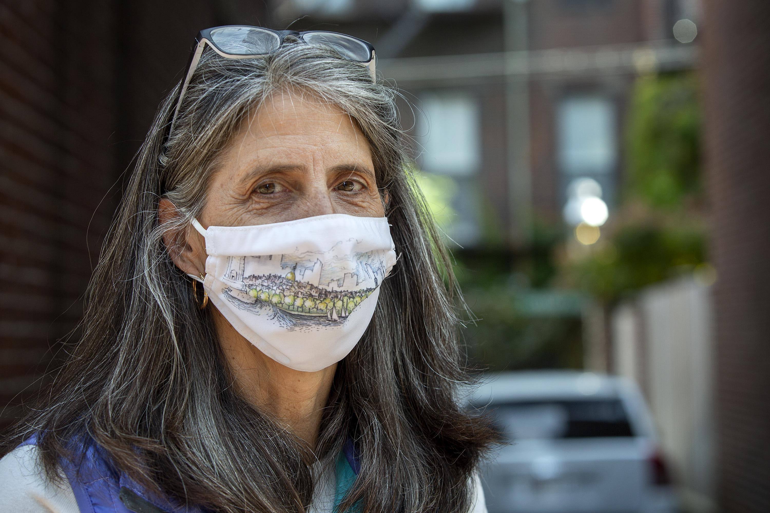 Ania Camargo, on Temple Street in Boston's Beacon Hill. (Robin Lubbock/WBUR)