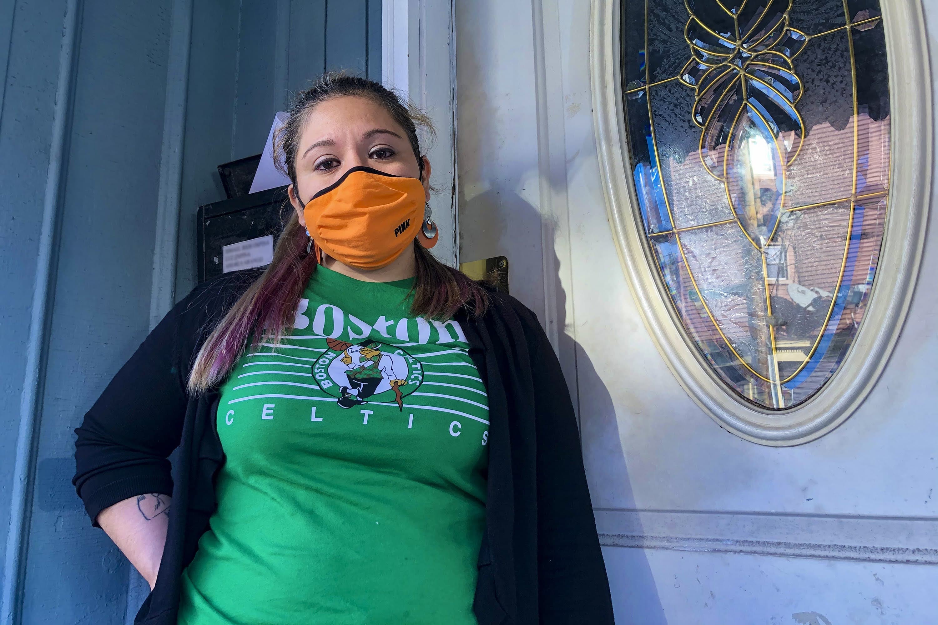 Ada lost her restaurant job in March. Because she's in the country without documentation, she's not eligible for unemployment benefits. (Shannon Dooling/WBUR)