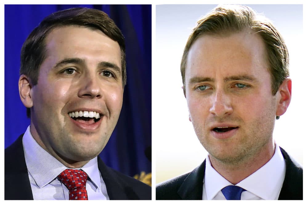 Incumbent U.S. Rep Chris Pappas, D-NH, left, and Republican challenger Matt Mowers, right, candidates in New Hampshire's 1st Congressional District general election. (AP Photos, File)