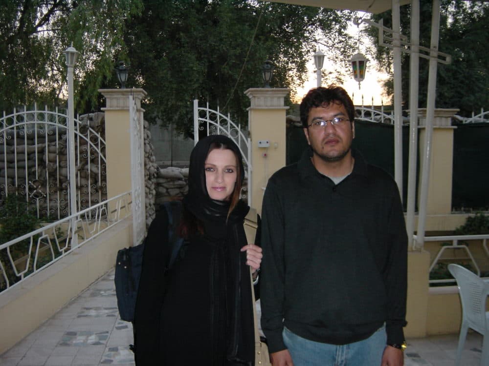 Abdulrazzaq al-Saiedi, left, with his colleague Tresha Mabile in Iraq after the U.S. invasion in 2003, while he was working as a journalist. 