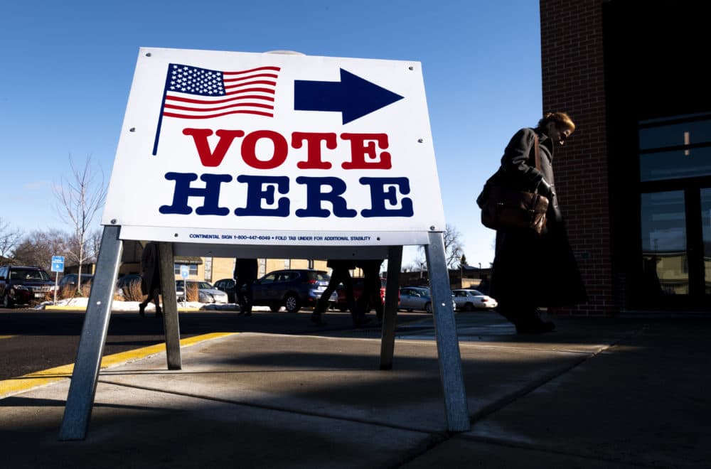A voter arrives at a polling place on March 3, 2020 in Minneapolis, Minnesota. (Stephen Maturen/Getty Images)